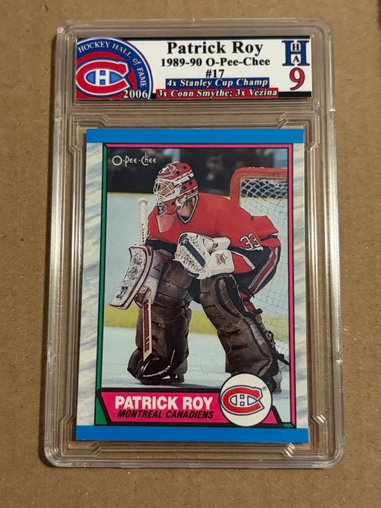 O-Pee-Chee Other - Patrick Roy 1989 O-Pee-Chee Montreal Canadiens Hockey Card Graded 9
